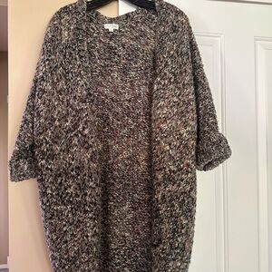 Maison Jules Black and Gray Cardigan Sweater